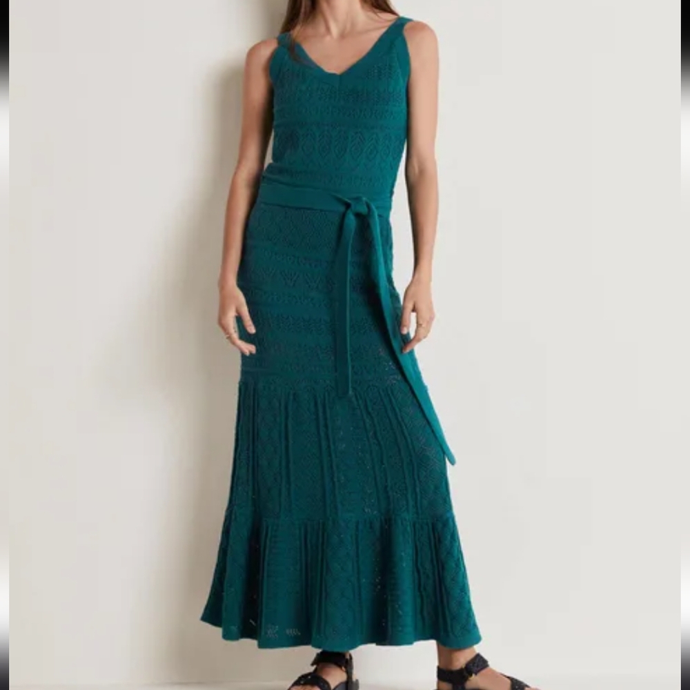 Boden Teal Knit Maxi Dress